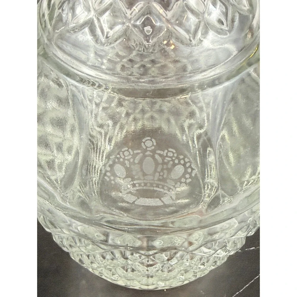 VTG 1970s Princess House Pressed Royal Crown Decanter with Stopper 10